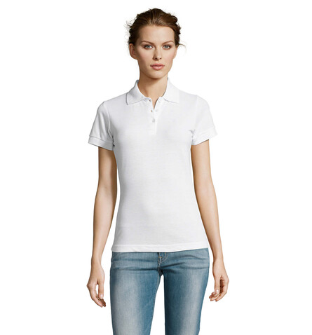 PRIME DAMEN POLO 200g - White bedrucken, Art.-Nr. S00573-WH-M