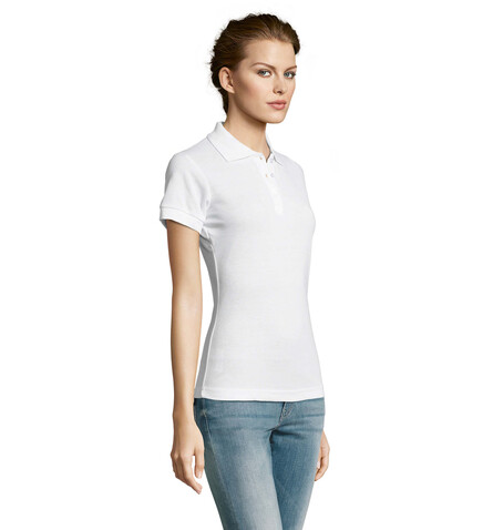 PRIME DAMEN POLO 200g - White bedrucken, Art.-Nr. S00573-WH-M