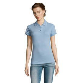 PRIME DAMEN POLO 200g - Sky Blue Pique bedrucken, Art.-Nr. S00573-SP-XXL
