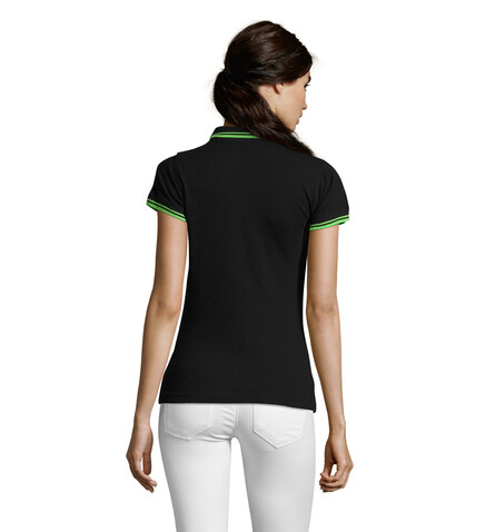 PASADENA Damen Polo 200g - Black/Lime bedrucken, Art.-Nr. S00578-BN-XL PASADENA Damen Polo 200g - Black/Lime bedrucken, Art.-Nr. S00578-BN-XL