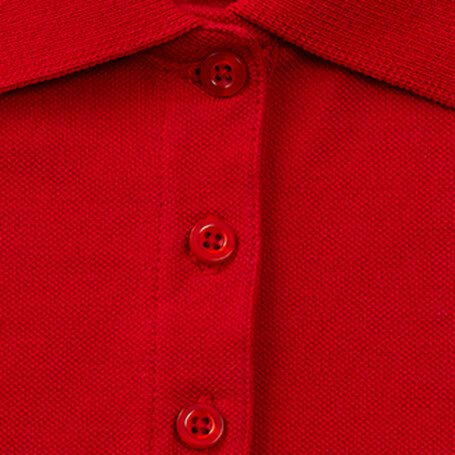 PASADENA Damen Polo 200g - Rot / Weiß bedrucken, Art.-Nr. S00578-RE-L