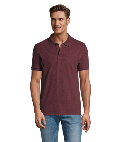 PHOENIX HERREN POLO 220g - Heather Oxblood bedrucken, Art.-Nr. S01708-HX-L