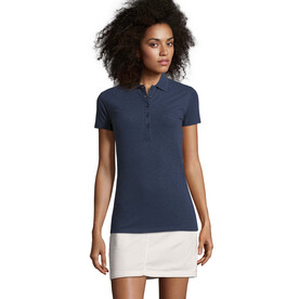 PHOENIX WOMEN ELASTANE POLO - Heather Denim bedrucken, Art.-Nr. S01709-HD-M