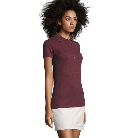 PHOENIX WOMEN ELASTANE POLO - Heather Oxblood bedrucken, Art.-Nr. S01709-HX-S