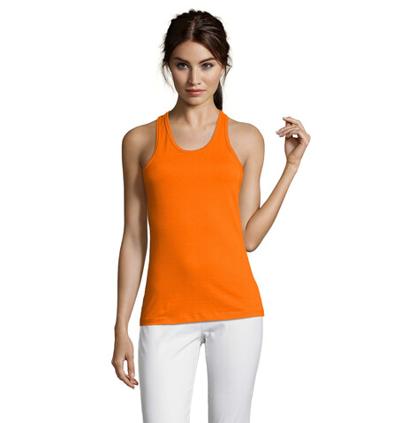 JUSTIN DAMEN TANK TOP 150g - Orange bedrucken, Art.-Nr. S01826-OR-M JUSTIN DAMEN TANK TOP 150g - Orange bedrucken, Art.-Nr. S01826-OR-M