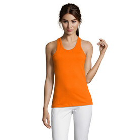 JUSTIN DAMEN TANK TOP 150g - Orange bedrucken, Art.-Nr. S01826-OR-XXL