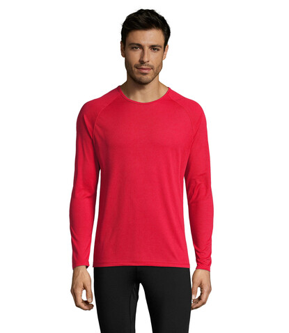 SPORTY LSL MEN T-SHIRT - Red bedrucken, Art.-Nr. S02071-RD-S