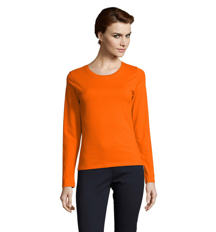 IMPERIAL Women lsl 190g - Orange bedrucken, Art.-Nr. S02075-OR-S IMPERIAL Women lsl 190g - Orange bedrucken, Art.-Nr. S02075-OR-S