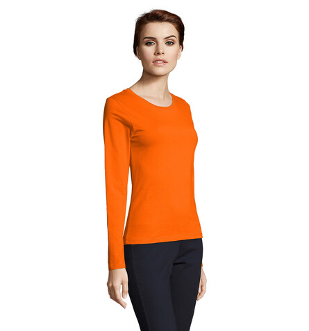 IMPERIAL Women lsl 190g - Orange bedrucken, Art.-Nr. S02075-OR-S IMPERIAL Women lsl 190g - Orange bedrucken, Art.-Nr. S02075-OR-S