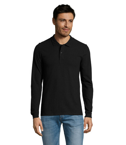 PERFECT MEN LSL POLO 180g - Schwarz bedrucken, Art.-Nr. S02087-BK-XXL PERFECT MEN LSL POLO 180g - Schwarz bedrucken, Art.-Nr. S02087-BK-XXL