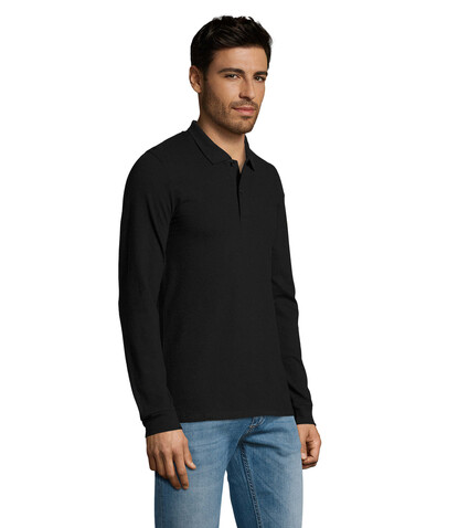 PERFECT MEN LSL POLO 180g - Schwarz bedrucken, Art.-Nr. S02087-BK-XXL PERFECT MEN LSL POLO 180g - Schwarz bedrucken, Art.-Nr. S02087-BK-XXL