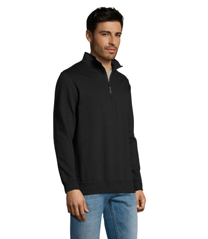 STAN Sweater Zip Kragen 260 - Schwarz bedrucken, Art.-Nr. S02088-BK-3XL STAN Sweater Zip Kragen 260 - Schwarz bedrucken, Art.-Nr. S02088-BK-3XL