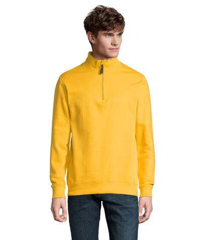 STAN Sweater Zip Kragen 260 - Gold bedrucken, Art.-Nr. S02088-GO-XXL