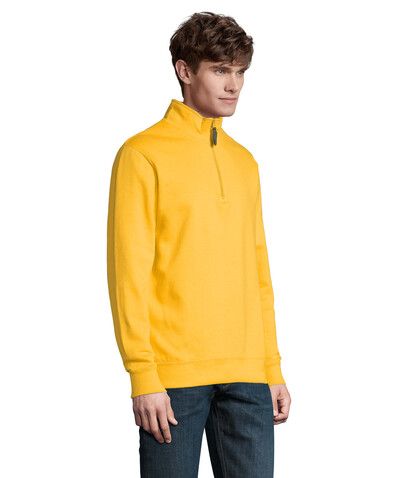 STAN Sweater Zip Kragen 260 - Gold bedrucken, Art.-Nr. S02088-GO-XXL