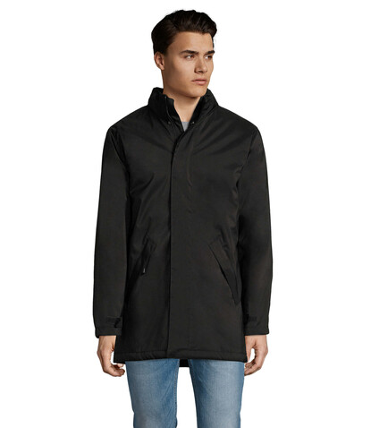ROBYN UNISEX PARKA - Schwarz bedrucken, Art.-Nr. S02109-BK-4XL