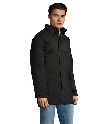 ROBYN UNISEX PARKA - Schwarz bedrucken, Art.-Nr. S02109-BK-4XL