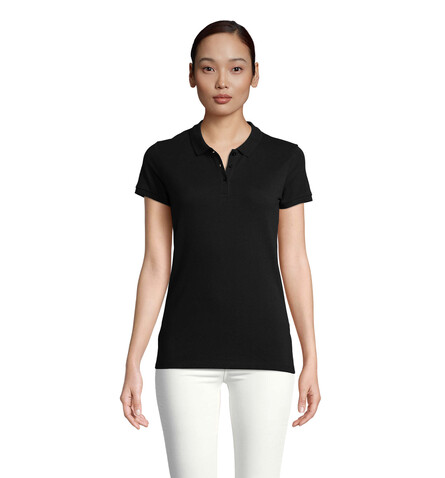 PLANET WOMEN Polo 170g - Schwarz bedrucken, Art.-Nr. S03575-BK-L