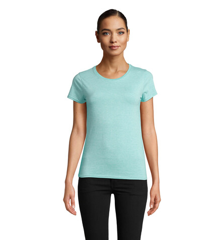 CRUSADER WOMEN T-Shirt 150g - Heather Light Green bedrucken, Art.-Nr. S03581-EJ-S