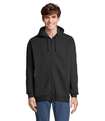 CARTER Full Zip Hoodie - Schwarz bedrucken, Art.-Nr. S03812-BK-3XL