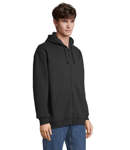 CARTER Full Zip Hoodie - Schwarz bedrucken, Art.-Nr. S03812-BK-3XL