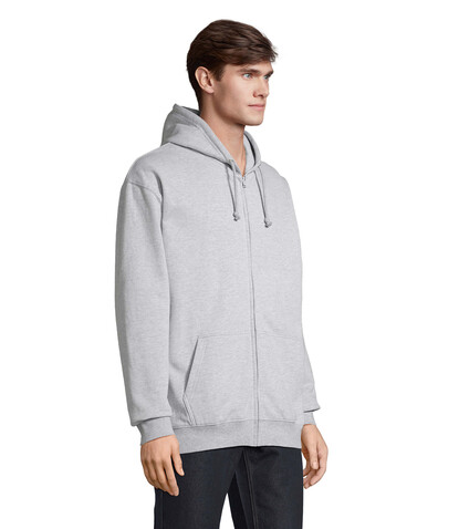 CARTER Full Zip Hoodie - Grau-Melange 2 bedrucken, Art.-Nr. S03812-GY-3XL