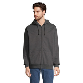 CARTER Full Zip Hoodie - Charcoal Melange bedrucken, Art.-Nr. S03812-CE-XXL
