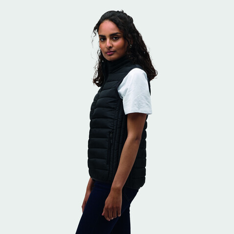 STREAM WOMEN Bodywarmer - Schwarz bedrucken, Art.-Nr. S04021-BK-XL