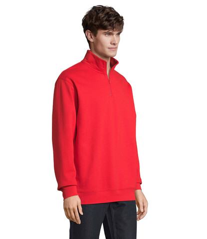 CONRAD Sweater Zip Kragen - Bright Red bedrucken, Art.-Nr. S04234-BT-L CONRAD Sweater Zip Kragen - Bright Red bedrucken, Art.-Nr. S04234-BT-L