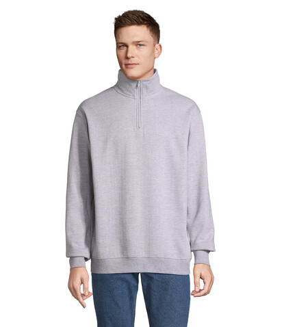 CONRAD Sweater Zip Kragen - Grau-Melange 2 bedrucken, Art.-Nr. S04234-GY-3XL