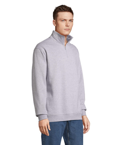 CONRAD Sweater Zip Kragen - Grau-Melange 2 bedrucken, Art.-Nr. S04234-GY-3XL
