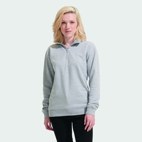 CONRAD Sweater Zip Kragen - Grau-Melange 2 bedrucken, Art.-Nr. S04234-GY-3XL