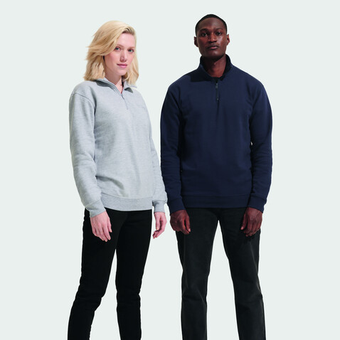 CONRAD Sweater Zip Kragen - French Navy bedrucken, Art.-Nr. S04234-FN-XXS