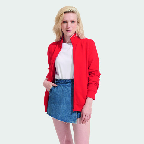 COOPER SWEATSHIRT FULL ZIP - Bright Red bedrucken, Art.-Nr. S04240-BT-XXS COOPER SWEATSHIRT FULL ZIP - Bright Red bedrucken, Art.-Nr. S04240-BT-XXS