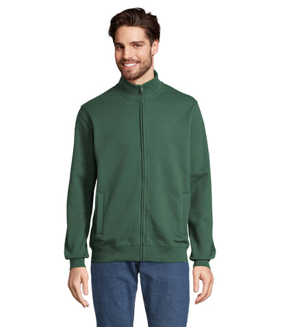 COOPER SWEATSHIRT FULL ZIP - Bottle Green bedrucken, Art.-Nr. S04240-BO-4XL