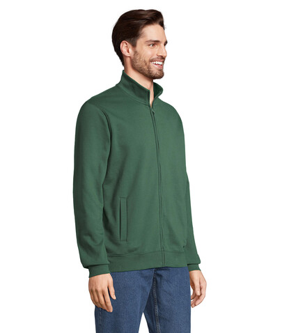COOPER SWEATSHIRT FULL ZIP - Bottle Green bedrucken, Art.-Nr. S04240-BO-4XL