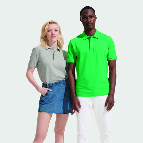 PEGASE Polo Bio 210g - Frühlingsgrün bedrucken, Art.-Nr. S04242-EO-S