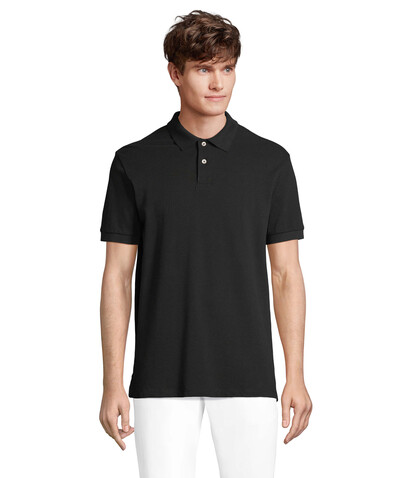 PACIFIC HERREN POLO - Schwarz bedrucken, Art.-Nr. S04439-BK-M