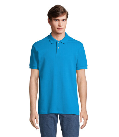 PACIFIC HERREN POLO - Aqua bedrucken, Art.-Nr. S04439-AQ-M