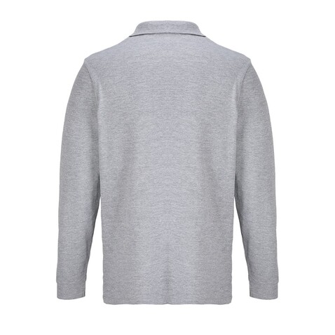 PACIFIC LSL POLO - Grau-Melange 2 bedrucken, Art.-Nr. S04441-GY-M