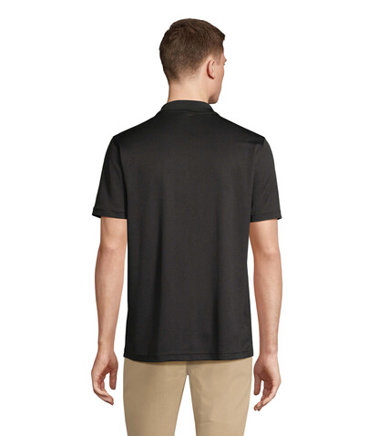 PITCHER UNISEX POLO - Schwarz bedrucken, Art.-Nr. S04442-BK-M