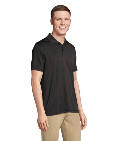 PITCHER UNISEX POLO - Schwarz bedrucken, Art.-Nr. S04442-BK-M