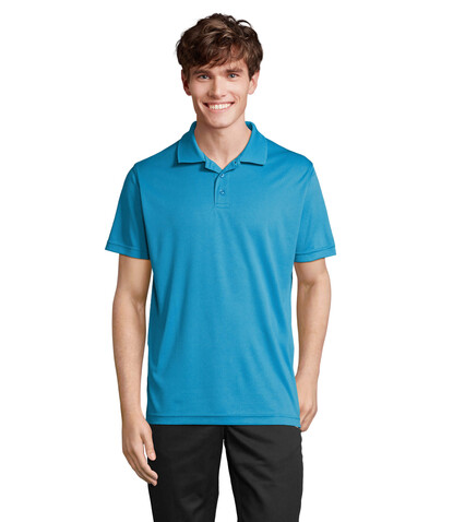PITCHER UNISEX POLO - Aqua bedrucken, Art.-Nr. S04442-AQ-XS