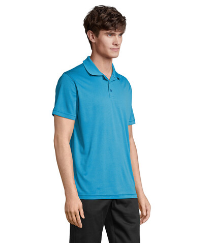 PITCHER UNISEX POLO - Aqua bedrucken, Art.-Nr. S04442-AQ-XS