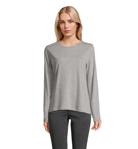 MONARCH DAMEN T-SHIRTS - Graue Melange bedrucken, Art.-Nr. S04443-GM-XL