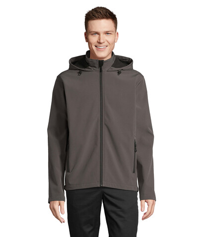 RACE HERREN-KAPUZENJACKE - Anthrazitgrau bedrucken, Art.-Nr. S04447-CR-S