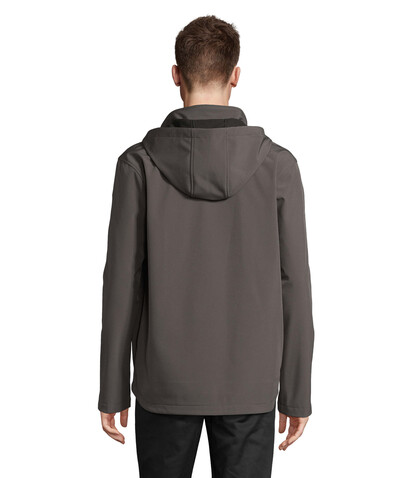 RACE HERREN-KAPUZENJACKE - Anthrazitgrau bedrucken, Art.-Nr. S04447-CR-S