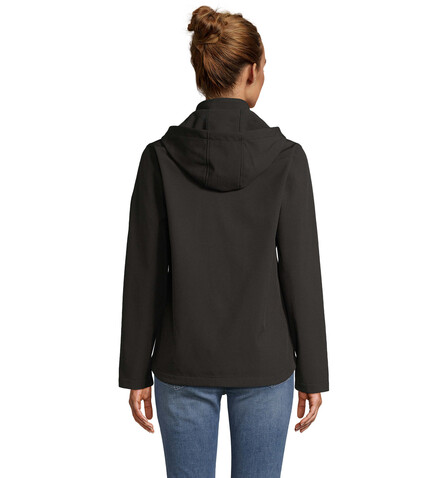 RACE DAMEN-KAPUZENJACKE - Schwarz bedrucken, Art.-Nr. S04448-BK-M
