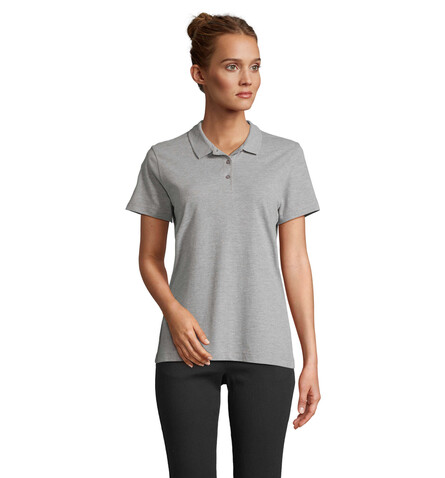 PULSE DAMEN POLO - Grau-Melange 2 bedrucken, Art.-Nr. S04501-GY-M