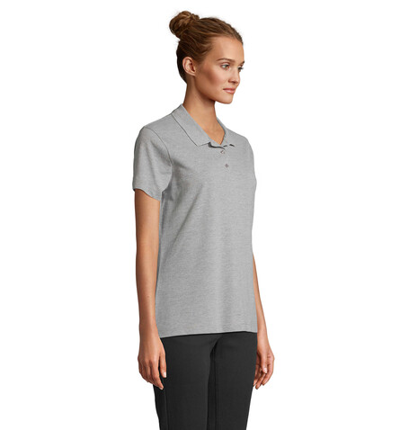 PULSE DAMEN POLO - Grau-Melange 2 bedrucken, Art.-Nr. S04501-GY-M