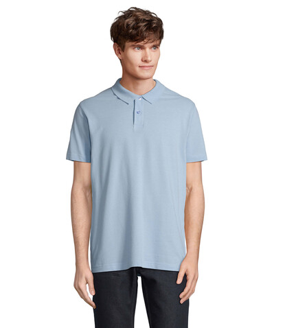 PULSE UNISEX POLO - Sky Blue Pique bedrucken, Art.-Nr. S04502-SP-XL